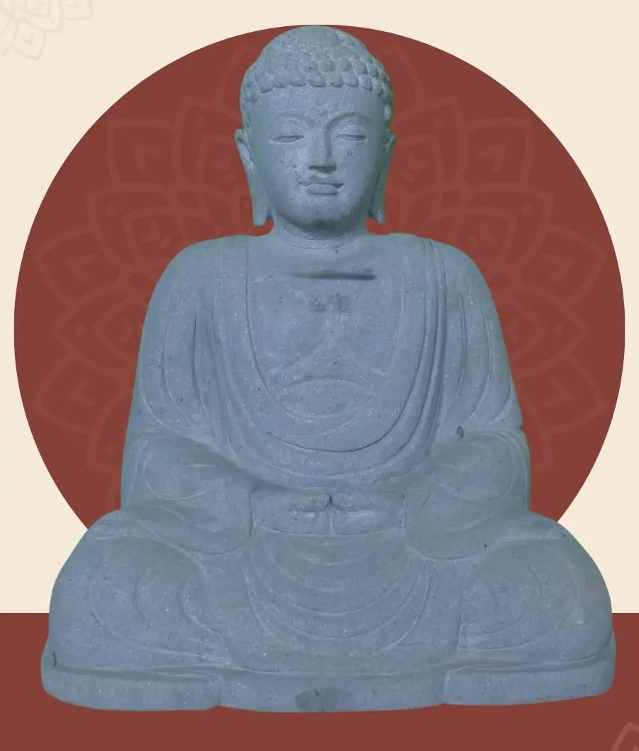  Product image 1 of the product “Seated Japanese Buddha made of Riverstone in Dhyana position - gesture of meditation, H. 78cm ”